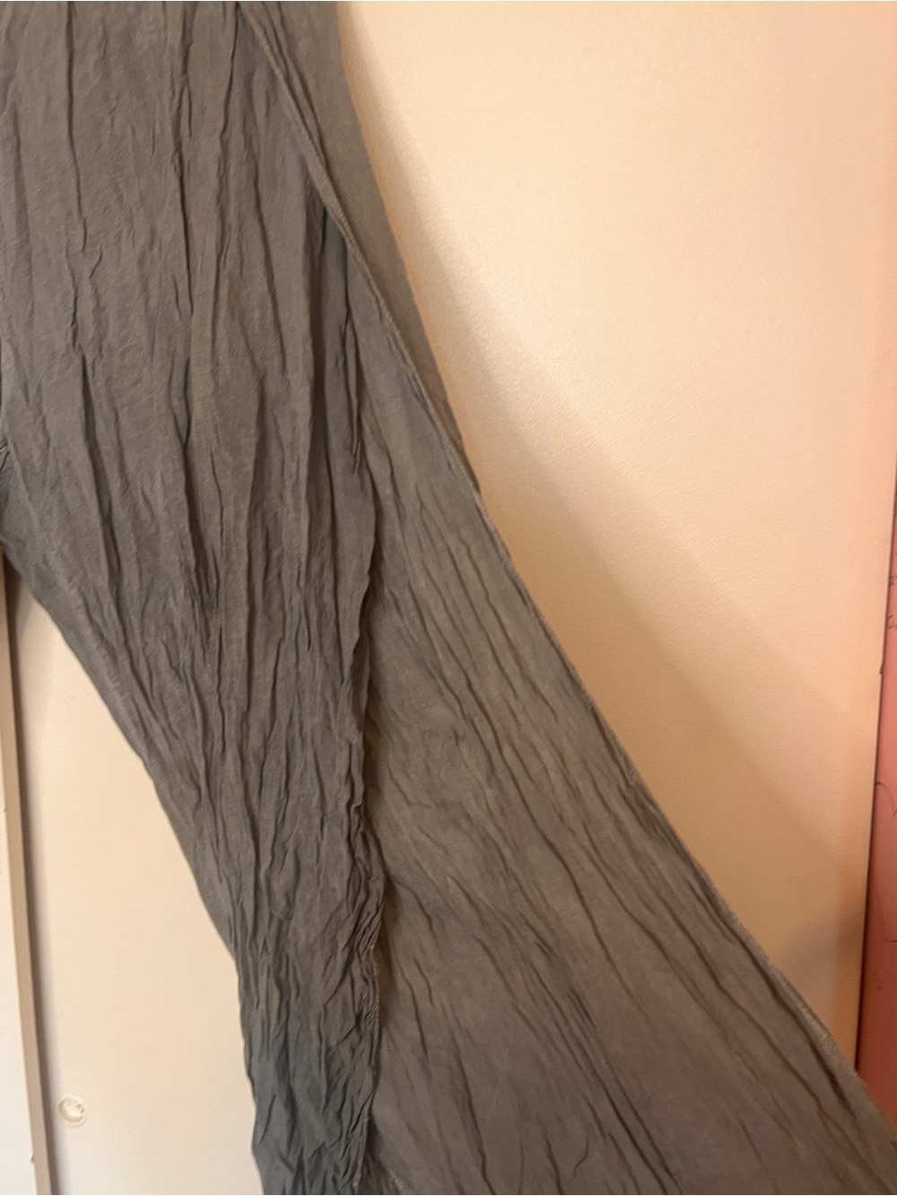 Boho Women's Wide-Leg Crinkle Pants - Gray